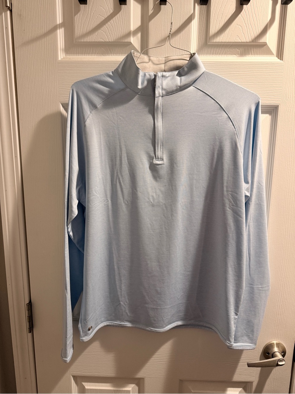 Peter Millar Light Blue Long-Sleeve Quarter-Zip Performance Top
